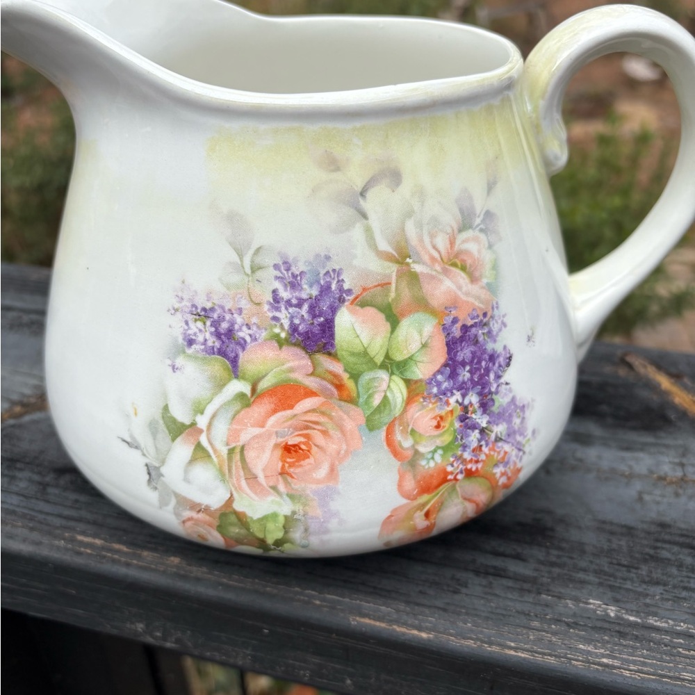 Vintage Homer Laughlin Floral Porcelain Pitcher